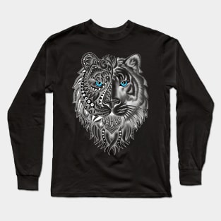 Geometric Tiger (Black) Long Sleeve T-Shirt